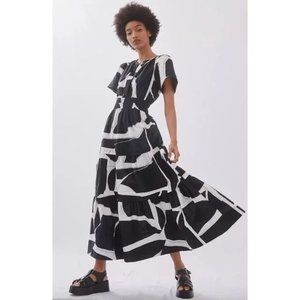 v neck short sleeve dress Black V Neck Short Puff Sleeve Balloon Skirt Dress *FINAL SALE* – SSYS